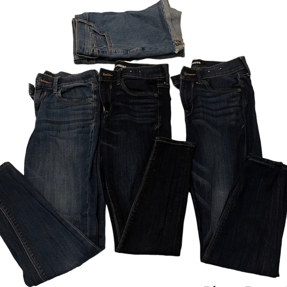 3 express jeans and 1 pair of shorts . Size 0